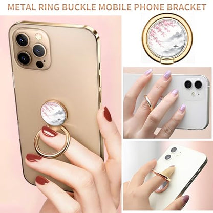 Cell Phone Ring Holder, Cute Metal Phone Grip Stand Finger Ring Kickstand, Flexible 360°Rotation Phone Tablet Case Accessories Compatible with Most Phones Misty Mountain Flowers - color: Misty Mountain Flowers