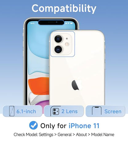 USLAI Case for iPhone 11, Anti-Yellowing, Crystal Clear Back, Shockproof & Military‑Grade Drop Protection - Transparent - color: Clear, size: iPhone 11