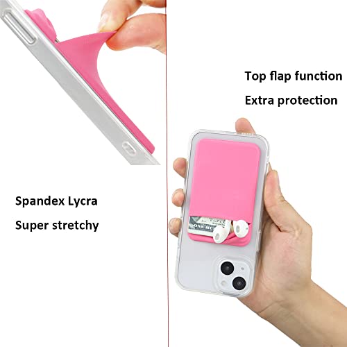 Fulgamo Phone Wallet Stick on,Card Holder for Phone Case,Phone Card Holder - color: Pink,Black,Grey