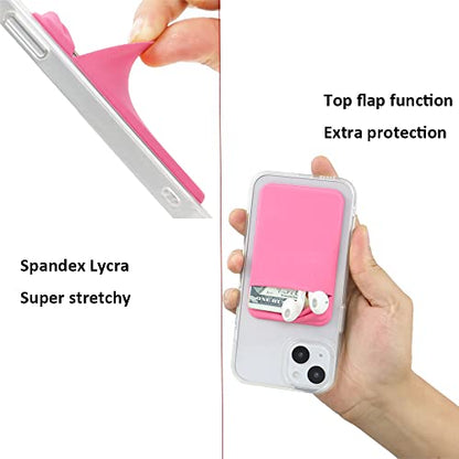 Fulgamo Phone Wallet Stick on,Card Holder for Phone Case,Phone Card Holder - color: Pink,Black,Grey