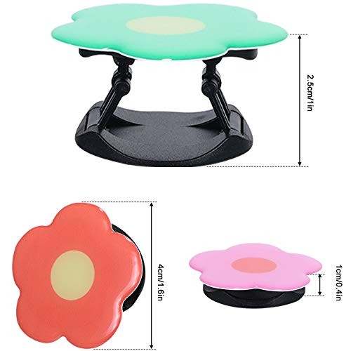 Weewooday 3 Pcs Phone Grip Holder Daisy Flower Collapsible Finger Phone Expand Holder Self Adhesive Cute 2D Grip Multi Functional Foldable Stand for Smartphone Cellphone Tablet Accessory, 3 Colors