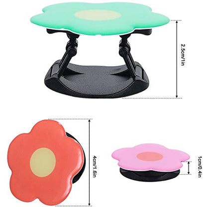 Weewooday 3 Pcs Phone Grip Holder Daisy Flower Collapsible Finger Phone Expand Holder Self Adhesive Cute 2D Grip Multi Functional Foldable Stand for Smartphone Cellphone Tablet Accessory, 3 Colors