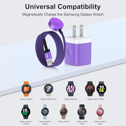for Samsung Watch Charger Magnetic Fast Charging Cable for Galaxy Watch 8 - color: Purple