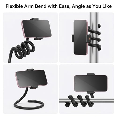 Portable Stroller Phone Holder Flexible Cell Phone Holder Adjustable Universal Stroller phone Mount Soft Silicone Bike Strollers Attachment for Most Cellphone Hand Operation Buggy Handlebar Pushchair