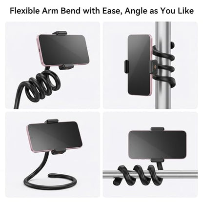 Portable Stroller Phone Holder Flexible Cell Phone Holder Adjustable Universal Stroller phone Mount Soft Silicone Bike Strollers Attachment for Most Cellphone Hand Operation Buggy Handlebar Pushchair