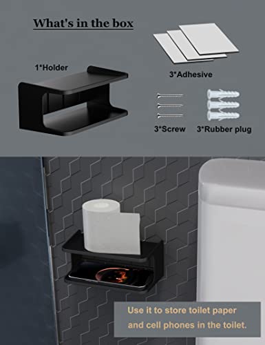 Bedside Wall Shelf Organizer, Small Bedside Shelf, (Black) - color: Black