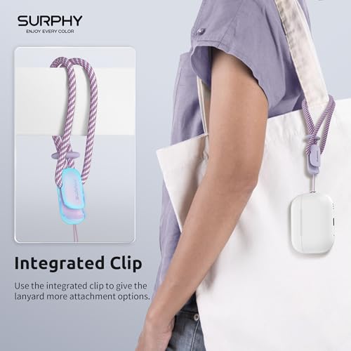 SURPHY 2 Pack Phone Lanyard, Phone Wrist Strap for Case, Camera Wrist Strap - color: Lilac & Gray