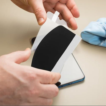Housoutil Mobile Phone Film Scraper Card, Bubble Remover Curved Squeegee Tool with Cloth for Smooth Screen Protector Application