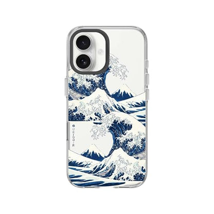 RhinoShield Clear Phone Case for iPhone 16 | Anti-Yellowing, Transparent, High Clarity, Shockproof, Military Grade Drop Protection - color: The Great Wave I, size: iPhone 16 - Camera Button