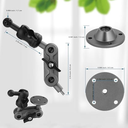Wall Mount Phone Holder Drilling Base Heavy Duty iPhone Stand,360° Adjustable 2-Stage Arms Mount for Wall/Desk/Car/Truck/Van Dashboard,Compatible with 3.5~7.5" iPhone/HTC/LG/Nexus/Huawei Smartphone