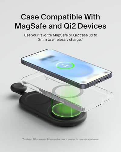 Belkin Qi2 15W 2 in 1 Wireless Charging Pad with USB-C Port - color: Black, style: 2 in 1