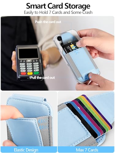 Miroddi for MagSafe Wallet with Privacy Flap, Strongest Magnetic Wallet | 7 Cards Holder, RFID Blocking, Leather Magnetic Phone Wallet for iPhone 17/16/15/14/13/12 Series and Pixel 10 Series - color: White Ice