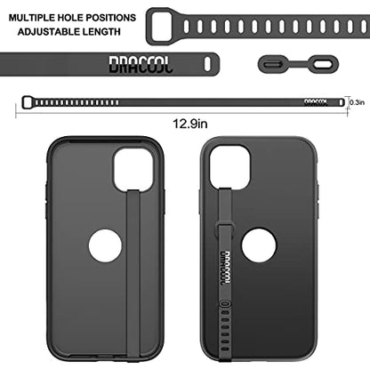 Dracool 2 PCS Silicone Phone Strap Cell Phone Grip Loop Elastic Stretching Band Hand Finger Holder Secure Slim Universal for Galaxy & iPhone Case Most Smart Phone Cases - Black - color: Black