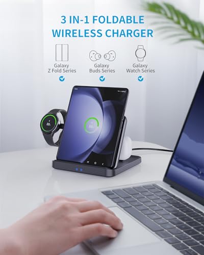 3 in 1 Foldable Wireless Charging Station for Galaxy Z Fold &Z Flip
