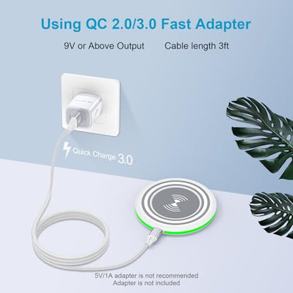 15W Wireless Charger Fast Charging Pad for iPhone 17/Air/16e/16/15 Pro Max, Android Wireless Charger Samsung Charging Station for Galaxy S25 Ultra/S24 FE/S24 Pixel 10/10 Pro/9/9 Pro XL/Fold/8a/8/7 Pro