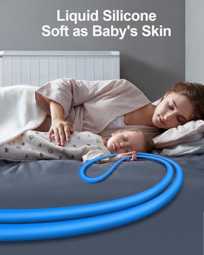 Short USB C Cable Right Angle, Silicone 60W Fast Charging Cable 90 Degree - color: Blue, size: 1 Ft.