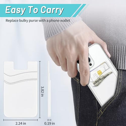 SHANSHUI Phone Wallet, Credit Card Holder for Back of Phone Case Wallet Pocket Stick on ID Bussiness Cards Sticky Pouch Compatible with iPhone, Samsung Galaxy, Android - 3 Pack Black Grey White - color: Black+Gray+White