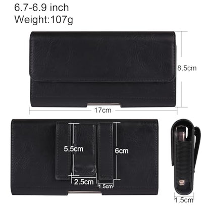 Premium PU Leather Pouch Belt Loop Cellphone Holster for iPhone 17 Pro Max,16 Plus 15 14 Pro Max Samsung Galaxy S26+ S25+ S25 FE A27 A37 A36 A35 Google Pixel 8 Pro 7 6 Pro (Black, Large) - color: Black, size: Large