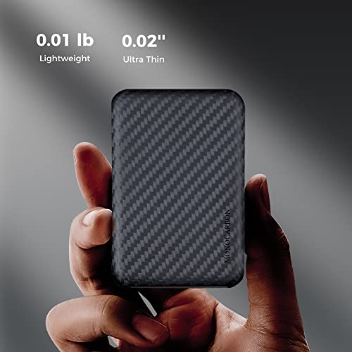 MONOCARBON MagSafe-Battery-Pack-Case, Carbon-Fiber-Battery-Case for iPhone 15 Pro Max, Portable MagSafe Charger Case for iPhone 14, 13, 12 Series, Matte Purple. Matte Finish.