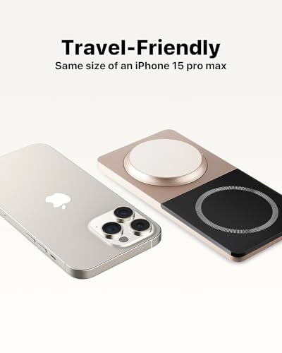 Wireless Charging Station for iPhone & AirPods: Foldable Charger Stand with MagSafe, 2-in-1 Magnetic Charger Stand for iPhone 12-15 & iPhone 16 & AirPods (No AC Adapter)