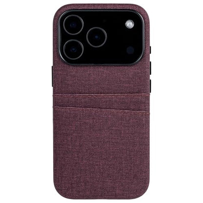 Dockem Card Case for iPhone 17 Pro with Magnetic Mounting Plate, Camera Control Button, Wallet with 2 Holder Slots: M2 Luxe Canvas-Style Synthetic Leather (Burgundy) - color: Burgundy, size: 17 Pro