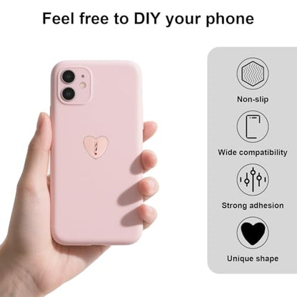 8pcs Heart Phone Charm Holder, 1inch Cell Phone Charm Hook - color: rose gold, size: 2.5cm