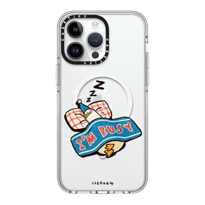 CASETiFY for iPhone 14 Pro Max Case - Impact Clear Compatible with MagSafe | Not Yellowing | 6.6 ft. 3X Military Grade Drop Protection | I'm so busy | Clear - color: I'm so busy, size: Iphone 14 Pro Max (6.7")
