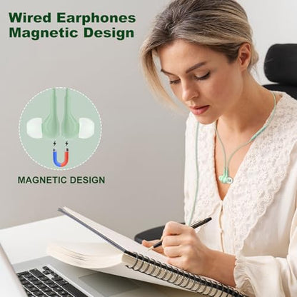 USB C Headphones for iPhone 17 16 15 Pro Max, Wired Earbuds with Mic, Volume Control, Noise Cancelling, Compatible with iPhone 15/16/ 17 Air/iPad Pro/Samsung Galaxy S26 / S25/ S24/S23 Ultra - color: Green