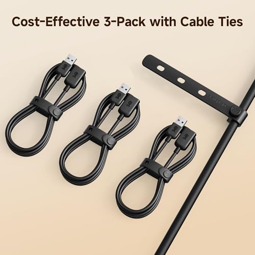 Cable Matters 3-Pack Short USB Extension Cable, USB Extender, 3ft, Black - size: 3 Feet, style: 3-Pack