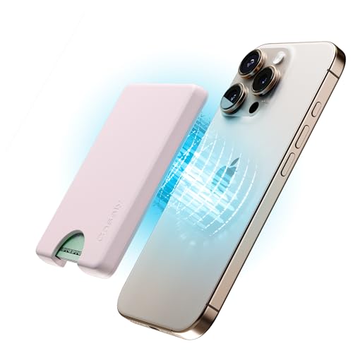 Casely MagWallet | Light Pink | Slim Wallet Card Holder | Compatible with MagSafe | Soft-Touch Hard Silicone | Holds Up to 3 Cards - color: Light Pink