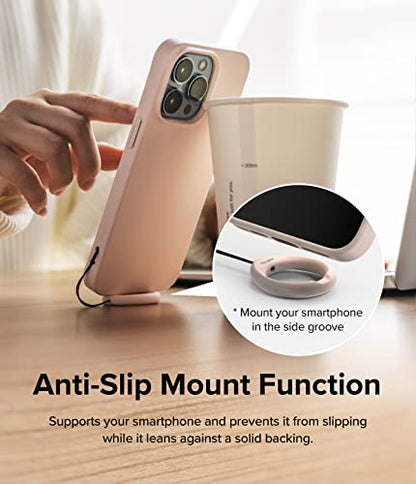 Ringke Camera and Phone Strap [Finger Ring Strap Black & Pink Sand] - color: Black & Pink Sand