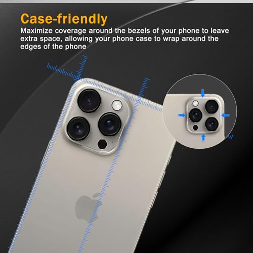 3 Pack Camera Lens Protector for iPhone 14 Pro Max/15 Pro Max - size: iPhone 14 Pro/ 14 Pro Max