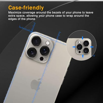 3 Pack Camera Lens Protector for iPhone 14 Pro Max/15 Pro Max - size: iPhone 14 Pro/ 14 Pro Max
