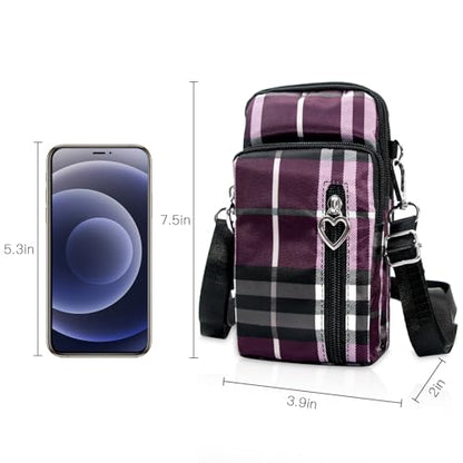 BIAOTIE Lightweight Small Crossbody bags Cell Phone Purses Travel Pouch Shoulder Bag for Women - color: Purple Stripes