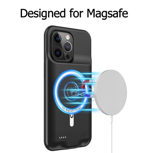 Battery Case for iPhone 13 Pro Max,Upgraded 12000mAh Portable Protective Charging Case with Wireless Charging Compatible for iPhone 13 Pro Max (6.7 inch) Battery Pack Charger Case with Carplay (Black) - size: iPhone 13 Pro Max
