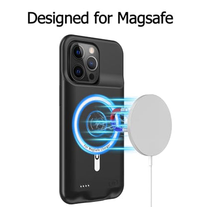 Battery Case for iPhone 13 Pro Max,Upgraded 12000mAh Portable Protective Charging Case with Wireless Charging Compatible for iPhone 13 Pro Max (6.7 inch) Battery Pack Charger Case with Carplay (Black) - size: iPhone 13 Pro Max