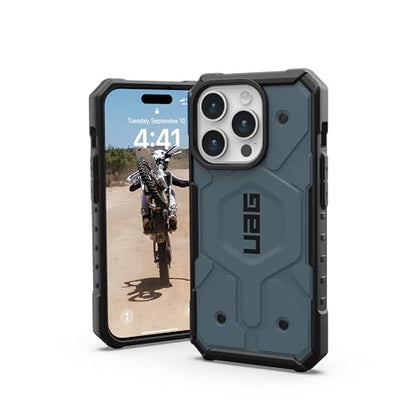 URBAN ARMOR GEAR UAG Case [Updated Version] Compatible with iPhone 15 Pro Case 6.1" Pathfinder Cloud Blue Built-in Magnet Compatible with MagSafe Charging Rugged Mil-Grade Dropproof Protective Cover - color: Cloud Blue
