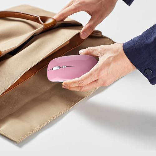 Afaartcci Rechargeable Wireless Mouse, Silent Bluetooth Mouse (Rose Gold) - color: Rose gold