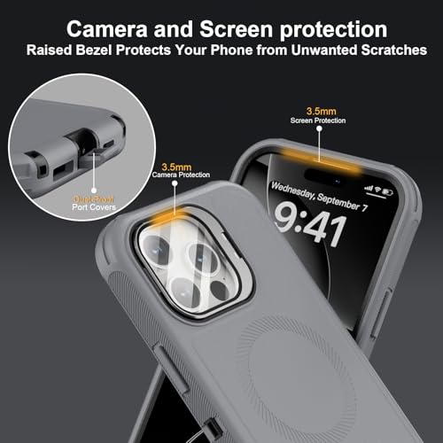 Follaroma for iPhone 16 Pro Case,Magnetic,Heavy Duty Case,6.3'', Grey - color: Grey, size: iPhone 16 Pro 6.3''