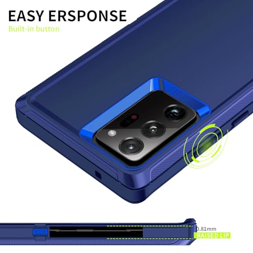 for Galaxy Note 20 Ultra Case Heavy Duty Shockproof Dust/Drop Poof 3 Layers Full Bady Protection Rugged Cover Case for Samsung Galaxy Note 20 Ultra,Dark Blue - color: Dark Blue