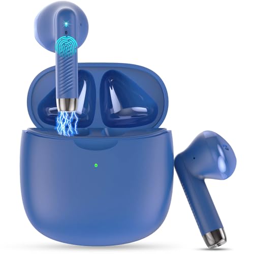 Wireless Earbuds, Bluetooth 5.4 Earbuds Stereo Bass, Bluetooth Headphones - color: Glossy Blue