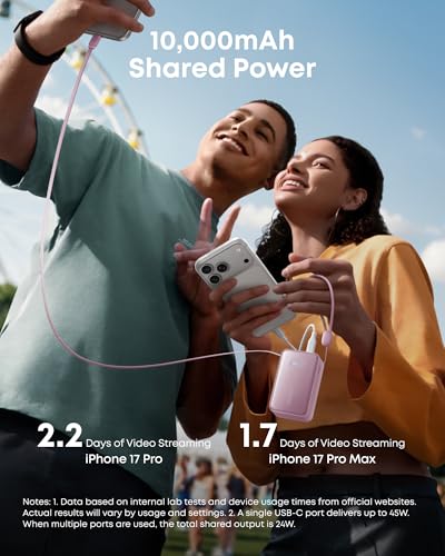 Anker Nano Power Bank, 45W 10,000mAh Portable Charger, iPhone Battery Pack (Pink) - color: Pink