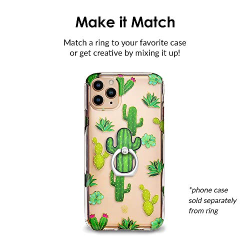VELVET CAVIAR Cell Phone Ring Holder - Finger Ring & Stand - Improves Phone Grip Compatible with iPhone, Galaxy, Most Smartphones (Cactus) - color: Cactus