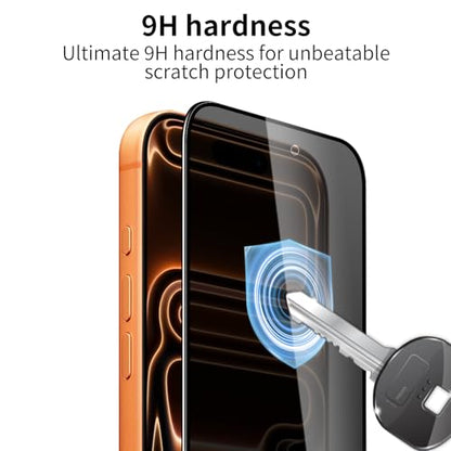 2 Pack Privacy Screen Protector for iPhone 17 Pro Max with 2 Pack Camera Lens Protector, 9H Hardness Double Shatterproof Anti-Spy Tempered Glass Film, Easy Installation - size: iPhone 17 Pro Max