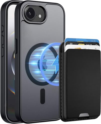 Magnetic for iPhone 17e/iPhone 16e Wallet Case with Card Holder | Compatible with MagSafe, Shockproof Phone Cover with Detachable RFID Blocking Credit Card Slot, Black - color: Black, size: iPhone 17e/16e