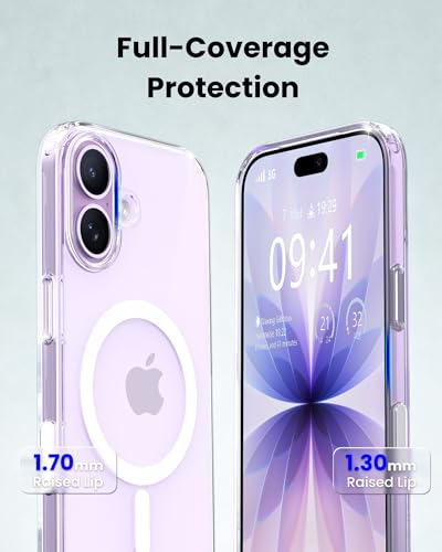CyTex for iPhone 17 Case Clear, with Camera Control Cover, Compatible with MagSafe, Military-Grade Drop Protection, Anti-Yellowing, Phone Case for iPhone 17 - Transparent