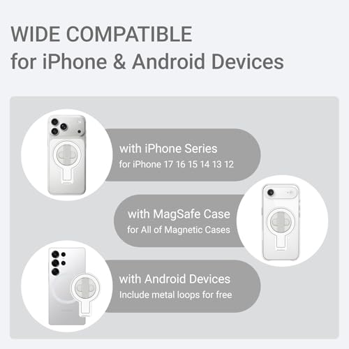 Grat 5 for Magsafe Magnetic Phone Grip Stand, Silver