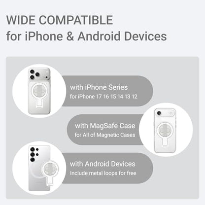 Grat 5 for Magsafe Magnetic Phone Grip Stand, Silver