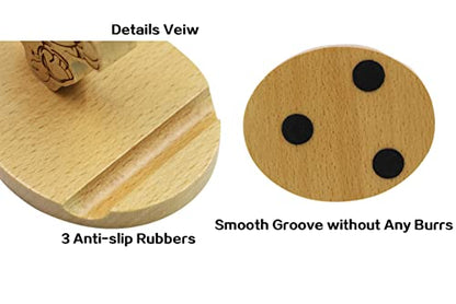 Cute Tiger Wooden Smartphone Desk Holder for All Mobile Phones with Anti-Slip Base and Groove for Phone - color: Tiger