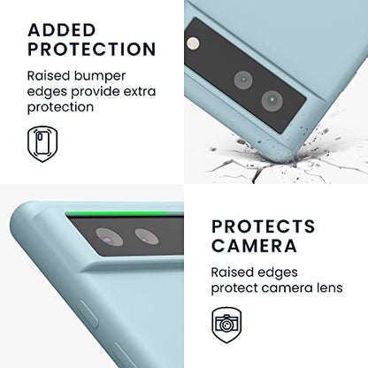 kwmobile Case Compatible with Google Pixel 6 Case - TPU Silicone Phone Cover with Soft Finish - Cool Mint - color: Cool Mint, size: Pixel 6